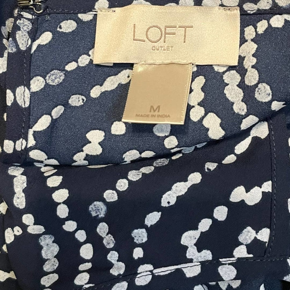 Loft Outlet Navy Ruffle Tank Top Size M - Picture 5 of 7